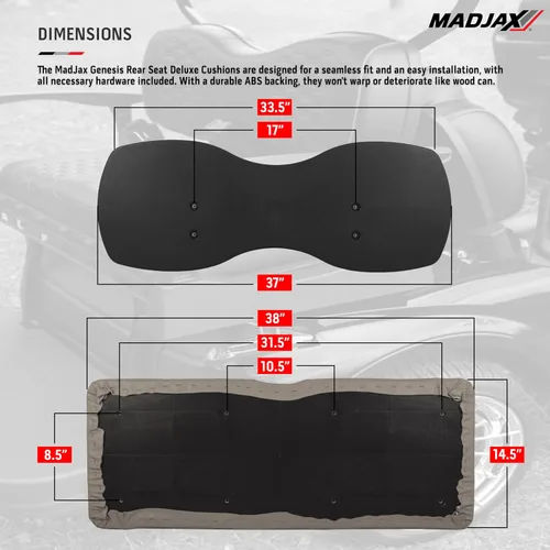 Miniatura 3 de MADJAX Genesis 250 - Kit de asiento trasero de acero para carrito de golf compatible con Yamaha G29/Drive Compatible con modelos 2007-2016 Gris