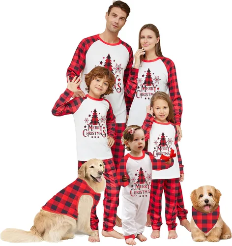 Miniatura 37 de OAKFashion Conjuntos de Pijamas Familiares de Navidad, Pijamas Familiares a Juego de Navidad Ropa de Dormir Pjs