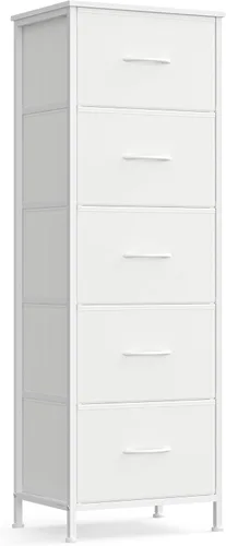 Miniatura 19 de SONGMICS Cómoda para dormitorio, cómoda, acero, MDF, 4 cajones de tela no tejida, unidad organizadora de almacenamiento, armario, entrada, negro
