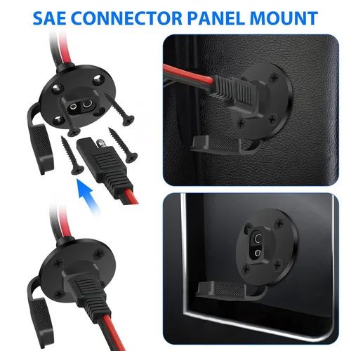 Miniatura 5 de Linkstyle 2 conectores rápidos de enchufe de alimentación SAE de 2 pies 10 AWG a junta tórica, cable de extensión SAE para generador solar, cargador