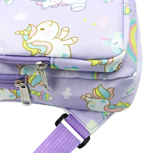 Miniatura 6 de ANKOMINA Bolso bandolera pequeño para niños, lindo bolso cruzado de dibujos animados, bolsa de hombro de unicornio dinosaurio para exteriores