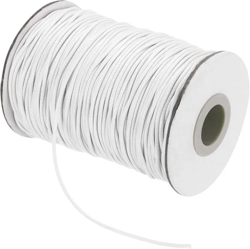 Miniatura 120 de MECCANIXITY Cordón encerado de poliéster encerado de 0.020 in, cuerda de cera de 175 yardas para hacer pulseras, collares, cuentas, joyería y Negro