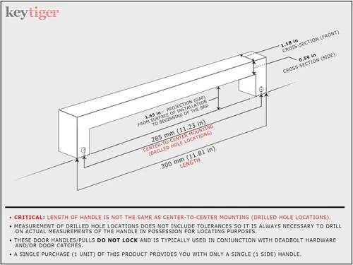 Miniatura 2 de Manija de puerta delantera de acero inoxidable de 12 pulgadas, acabado cromado pulido, tirador de puerta moderno externo para puertas comerciales