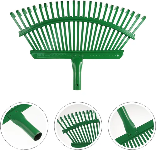Miniatura 4 de NUOBESTY Rastrillo de hojas de jardín resistente dientes gruesos para nivelación de césped, herramienta eficiente de eliminación de hojas y césped