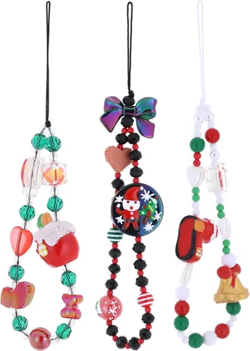 Miniatura 11 de 6 dijes con cuentas para teléfono, correas con cuentas de frutas, estrellas, perlas falsas y arcoíris, cadenas de teléfono con cuentas para cámara