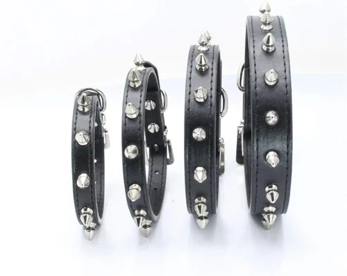 Miniatura 4 de Collar de perro con pinchos para perros pequeños, remache de hongos, piel sintética suave, collar con tachuelas para gato, collar ajustable