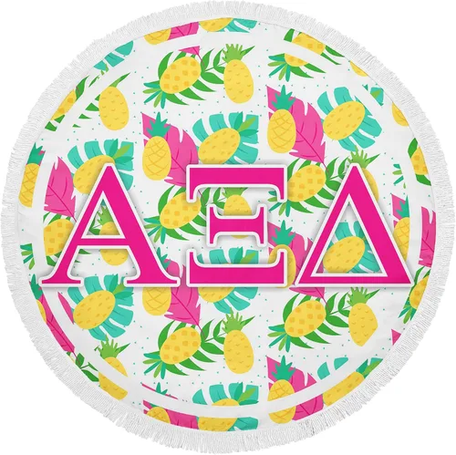 Miniatura 14 de Alpha Chi Omega Sorority - Toalla de playa redonda (60 pulgadas) de gran tamaño, súper absorbente, sin arena, gruesa toalla grande para piscina
