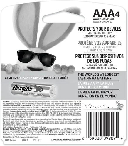 Miniatura 3 de Energizer Pilas AAA MAX, pilas alcalinas triple A, 4 unidades (paquete de 5)