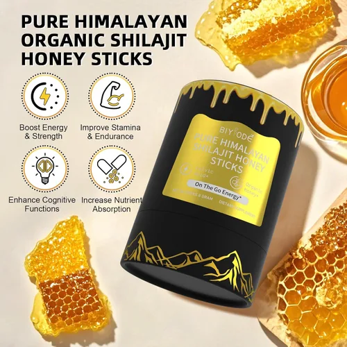 Miniatura 3 de Palitos de shilajit puros del Himalaya con miel orgánica, azafrán fáciles de consumir, 30 barras para aumentar la energía, inmune, 85+