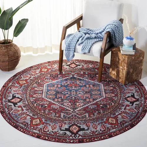 Miniatura 9 de SAFAVIEH Tucson Collection - Alfombra lavable de 2 pies 6 x 8 pies, resistente al óxido y azul, antideslizante, ideal para zonas de alto tráfico