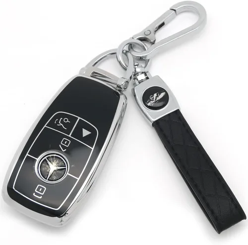 Miniatura 31 de Adecuado para llaves Mercedes Benz. Funda de llave de TPU suave avanzada es compatible con CLS CLK AMG CLK GLC GLE GLS ML SL SLK A C E R S G Llave
