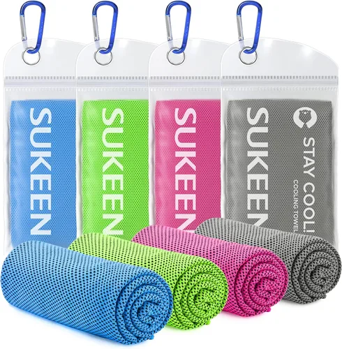 Miniatura 16 de Sukeen [4 unidades de toallas de refrigeración (40 x 12 pulgadas)], toalla de hielo, toalla de microfibra suave transpirable para yoga