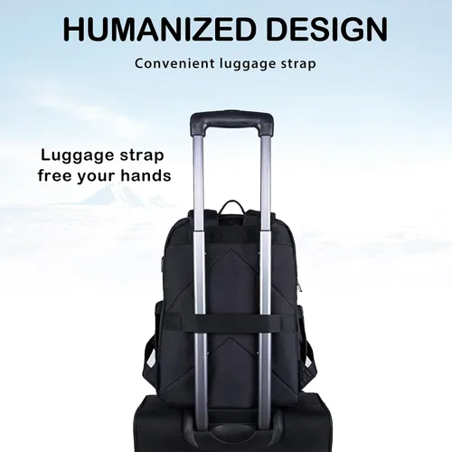 Miniatura 6 de VANKEAN - Mochila para laptop de 17.3 pulgadas para mujeres y hombres, bolsa de trabajo de moda con puerto USB, mochilas impermeables
