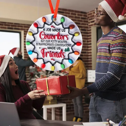 Miniatura 6 de Adornos de Navidad Regalos Compañeros de Trabajo Regalos para Ella Él Divertidos Adornos de Navidad para Mujeres Hombres Regalo de Agradecimiento