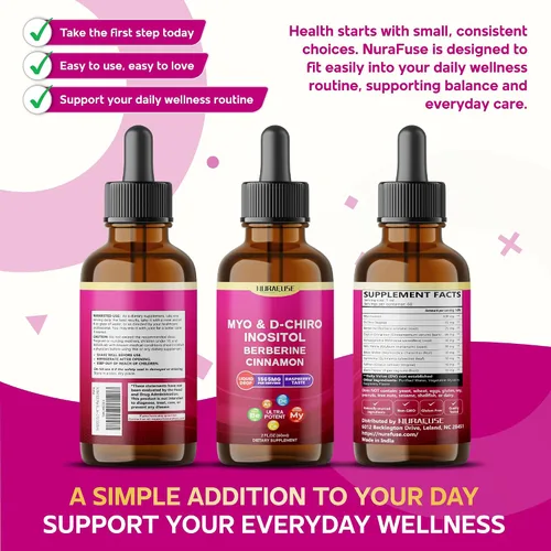 Miniatura 10 de Liposomal Myo & D-Chiro Inositol, Berberina, Gotas líquidas de canela – 1565 mg por porción, ultra potente, sabor a frambuesa – 2 onzas líquidas