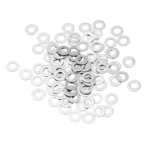 Miniatura 24 de uxcell Arandelas planas de acero inoxidable M3 304, 20 espaciadores planos ultrafinos de 0.118 x 0.197 x 0.004 in para tornillo de tornillo