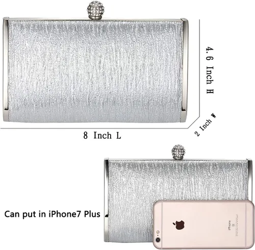 Miniatura 3 de Bolso de mano de noche para mujer, marco de metal, bolso de noche, bolso de noche, bolso de mano, boda, graduación, fiesta, cóctel, embragues