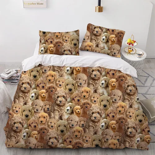 Miniatura 14 de Juego de funda de edredón de Malinois belga, juego de ropa de cama decorativo de 3 piezas con 2 fundas de almohada, funda de edredón suave, juego