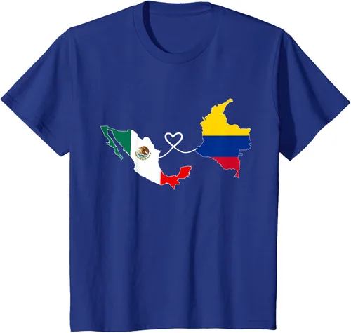 Miniatura 52 de Camiseta Half Colombian Half Mexican Flag Map DNA Mexico Colombia