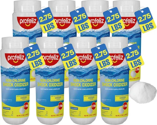 Miniatura 10 de PROFELIZ Paquete de 2 oxidantes de choque sin cloro para jacuzzis, tratamiento de choque sin cloro para spa, piscina, clarificador de agua oxidante