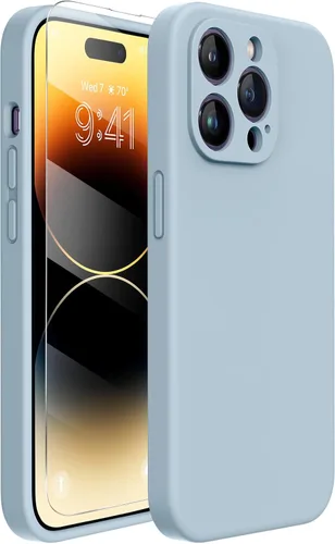Miniatura 119 de Miracase Funda diseñada para iPhone 13, con protector de pantalla de vidrio templado, forro de microfibra suave antiarañazos, funda de goma