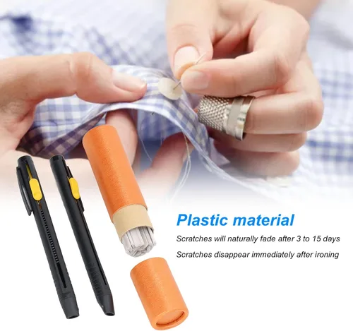 Miniatura 4 de 2 bolígrafos de tiza a medida con 20 bolígrafos de repuesto, rotulador de tiza de tela de costura, borrable, natural que se desvanece, accesorios
