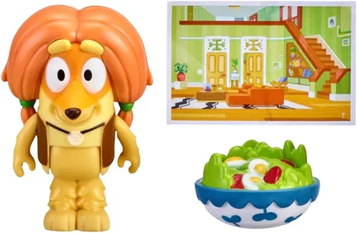 Bluey Story Starters - Elige entre 8 figuras - Azul, bingo, miel, Snickers, Indy o Muffin, a partir de 3 años (Indy y ensalada)