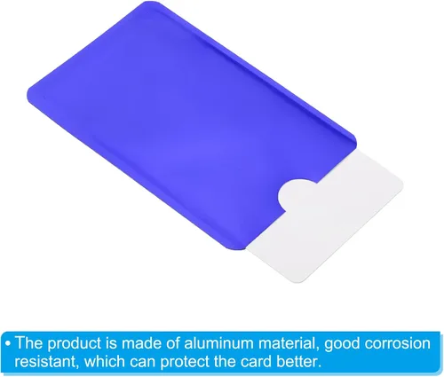 Miniatura 14 de PATIKIL Mangas de bloqueo RFID, fundas de aluminio para prevención de robo de identidad, fundas protectoras seguras para tarjetas de crédito, Negro
