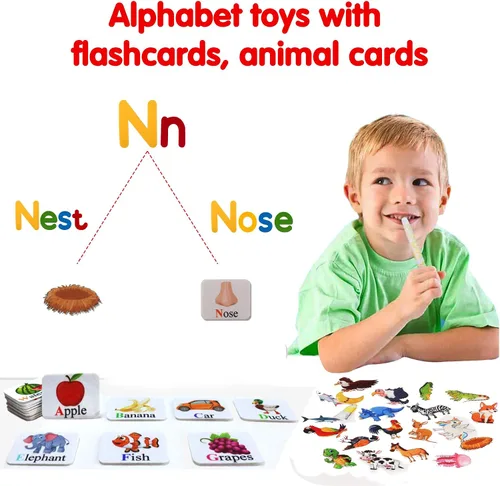 Miniatura 4 de Craftstory 130 piezas de juguetes de aprendizaje del alfabeto, letras de fieltro, tablero Montessori para niños pequeños con tarjetas didácticas
