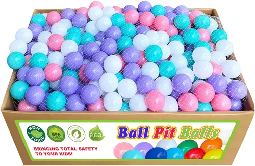 Miniatura 6 de Bolas para pozo de bolas BBRUN, 1000 unidades, bolas de plástico para pozo de bolas, corral de juegos, sin BPA, a prueba de aplastamiento, bolas