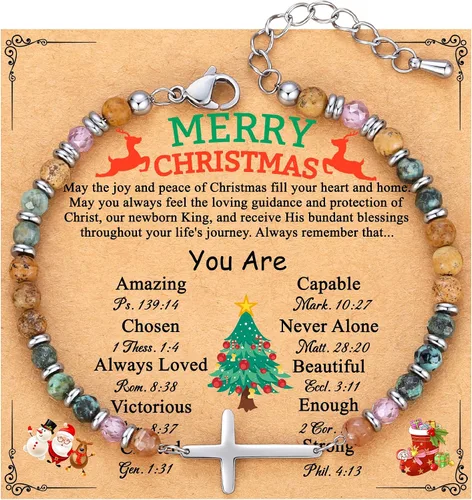 Miniatura 21 de TONY & SANDY Pulsera de cruz cristiana para mujer, regalo de San Valentín para ella, regalo de confirmación de bautismo, Pascua, regalo único