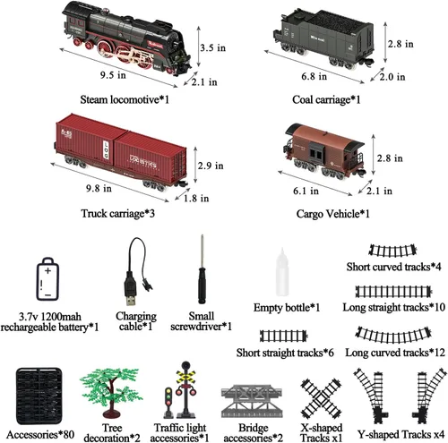 Miniatura 5 de Juego de Tren para Niños, Juguetes de Tren Eléctrico con Luces Realistas, Sonidos y Humo, Modelo de Tren de Navidad, Regalos para Niños Pequeños