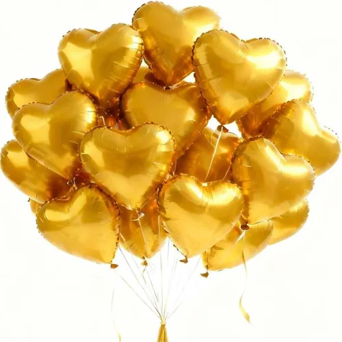 Miniatura 24 de 100 globos en forma de corazón de 5 pulgadas, globos de aluminio de Mylar de papel de aluminio para decoración de mujeres y niñas, día de San