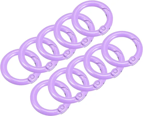 Miniatura 11 de uxcell Anillos redondos de resorte, hebilla de gatillo para bolsos, monederos, llavero Amarillo