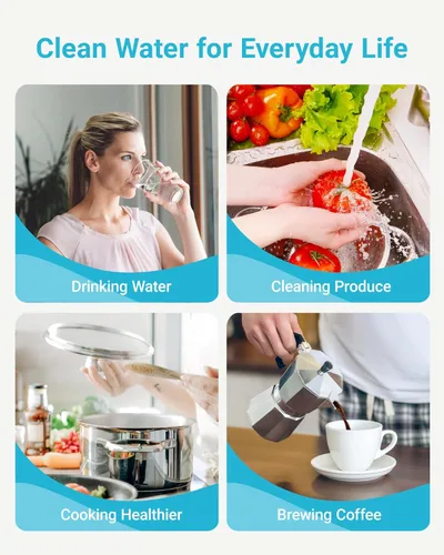 Miniatura 8 de AQUA CREST Filtro de agua para grifo, repuesto para filtro Brita®, sistema de filtración de agua del grifo Brita® Faucet 36311 On Tap, FR-200, Blanco