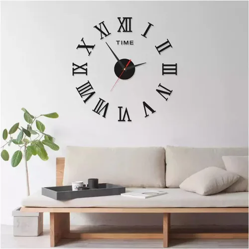 TPARIS Reloj de pared grande con números romanos 3D | Reloj creativo de decoración | Funciona con baterías/sin tick/fácil de leer|Reloj minimalista