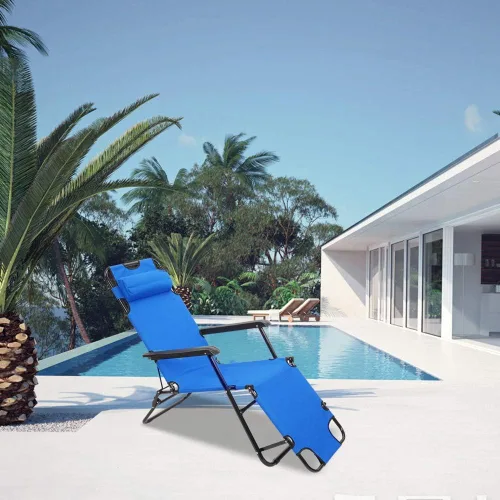 Miniatura 8 de Tumbona plegable para exteriores, tumbona para patio, silla de playa reclinable, silla reclinable para el patio, piscina, césped, silla reclinable