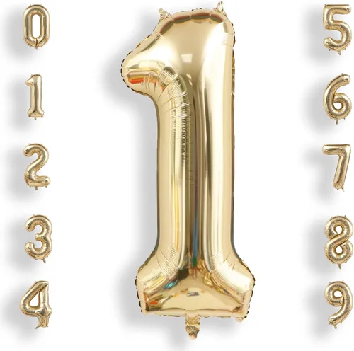 Miniatura 59 de AULE Globos grandes de 40 pulgadas, número 0, negros, grandes, de papel de aluminio, globos de número de helio 0-9, gigantes, jumbo, felices