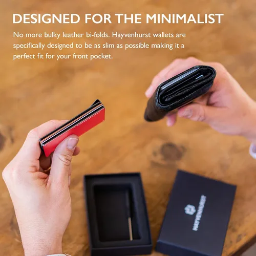 Miniatura 7 de Billetera de metal con clip para dinero, Carmesí, Minimalista