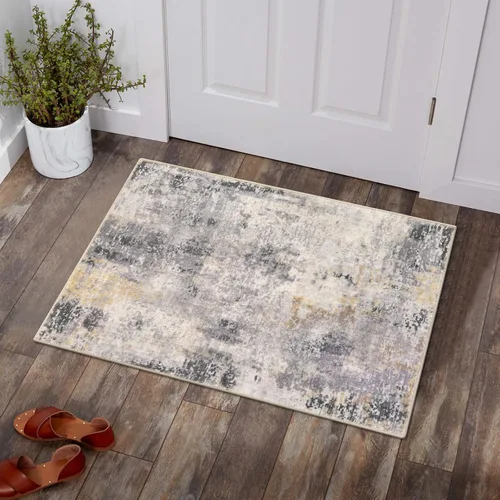 Miniatura 84 de Lahome Alfombra redonda moderna abstracta de 3 pies, color azul, lavable, de 3 x 3 pies, para cocina, entrada, suave, pequeña, antideslizante