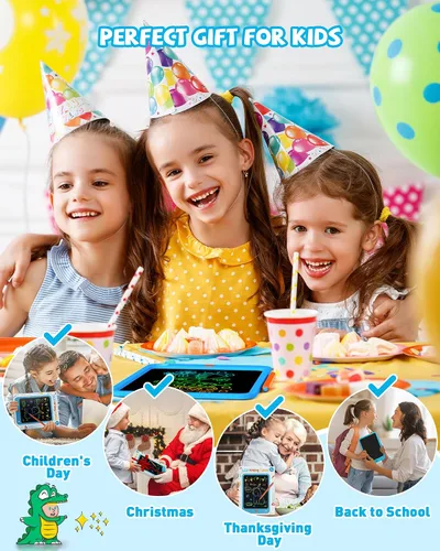 Miniatura 8 de KOKODI Tableta de escritura LCD para niños de 10 pulgadas, juguetes para niños y niñas de 3, 4, 5, 6, 7, 8 años, tablero de garabatos colorido