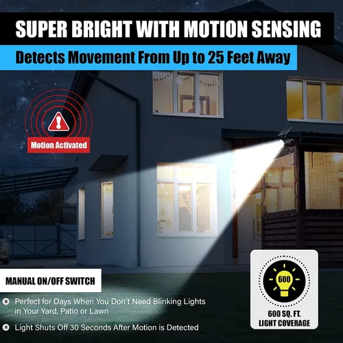 Miniatura 6 de Bell+Howell Bionic Spotlight - Luces solares LED originales para exteriores con sensor de movimiento, luces solares súper brillantes