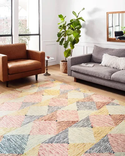Miniatura 8 de Loloi II Spectrum Collection SPE-03 Charcoal/Multi 2'-3" x 3'-9" Accent Rug