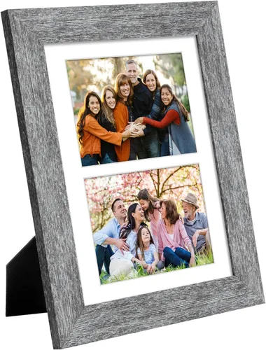 Miniatura 874 de Marcos de Fotos Collage de 13.5X15.5 con 7 Aberturas para Fotos de 4X6, Marco de Fotos Múltiples con Paspartú para Decoración de Pared, Grano