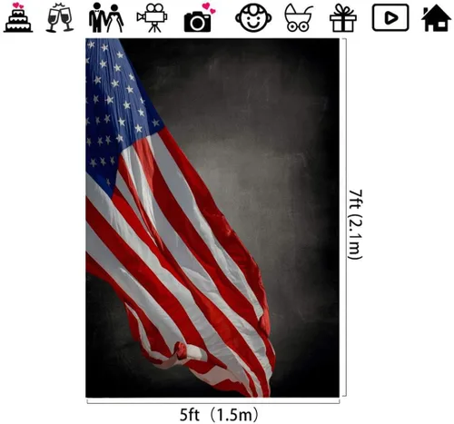Miniatura 5 de Lofaris Fondo de bandera estadounidense para fotografía, fondo abstracto negro, Día de la Independencia, actividad patriótica, decoración de fiesta