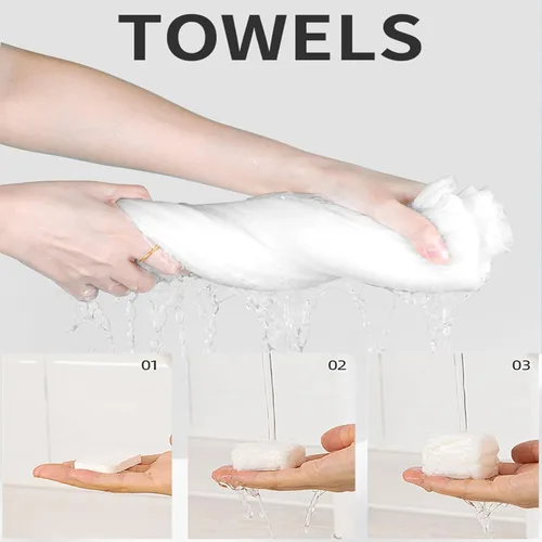 Miniatura 5 de Toalla comprimida para tableta, toalla facial portátil, reutilizable, paquete de 56 toallas desechables húmedas y secas, toalla para bebé o toalla