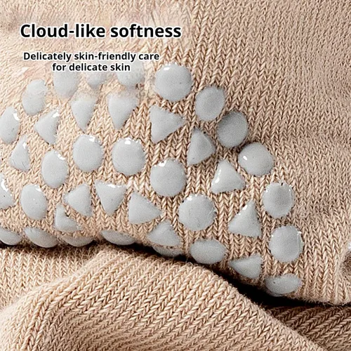 Miniatura 6 de Calcetines antideslizantes hasta la rodilla para bebés y niños pequeños, calcetines antideslizantes para recién nacidos, 5 pares