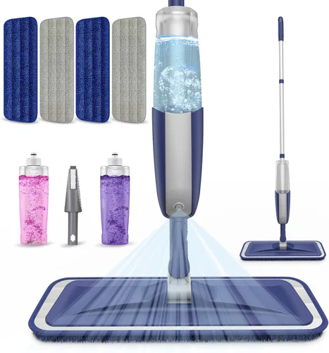 Miniatura 8 de Trapeadores húmedos en aerosol para limpieza de suelos de madera dura: mopa MEXERRIS con 3 almohadillas lavables para Swiffer Powermop - Trapeador