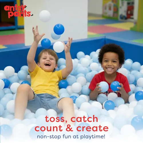 Miniatura 3 de Antsy Pants 100 pelotas para hogueras, pozo de pelotas para niños pequeños de 1 a 3 años, materiales no tóxicos, bolsa de almacenamiento ligera