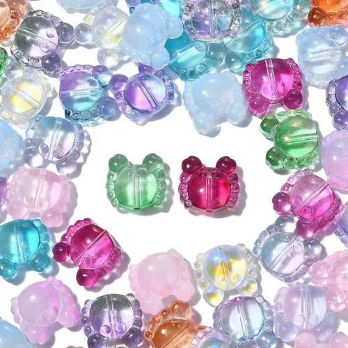 Miniatura 19 de LiQunSweet 100 cuentas de cristal checo transparentes de 10 colores, cuentas sueltas de hoja de trébol para hacer joyas y manualidades, 0.295 x